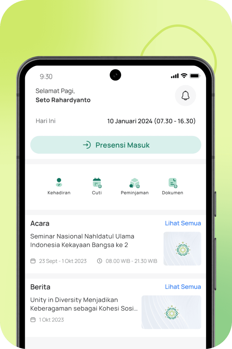GreenTeam App: Portal Pegawai UNU di Mobile